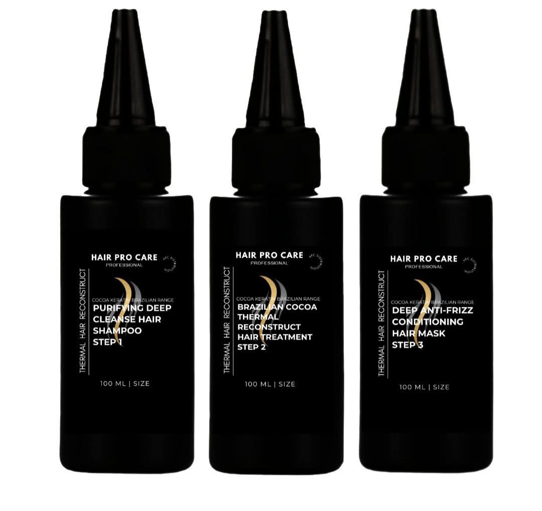 Hair Pro Care Brazilian Cocoa Reconstruct Hair Treatment (Trio 100ml Kit)
