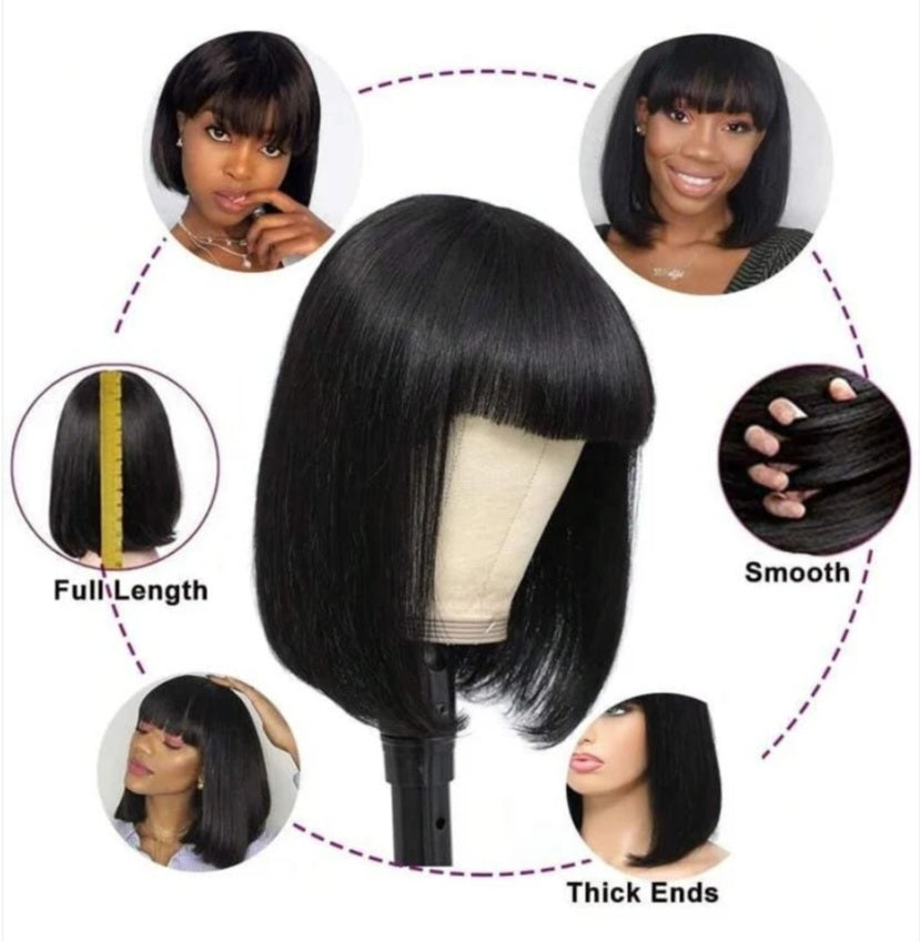 10 Inches Short Bob Straight Luxury Wig (Vietnamese Human Hair)